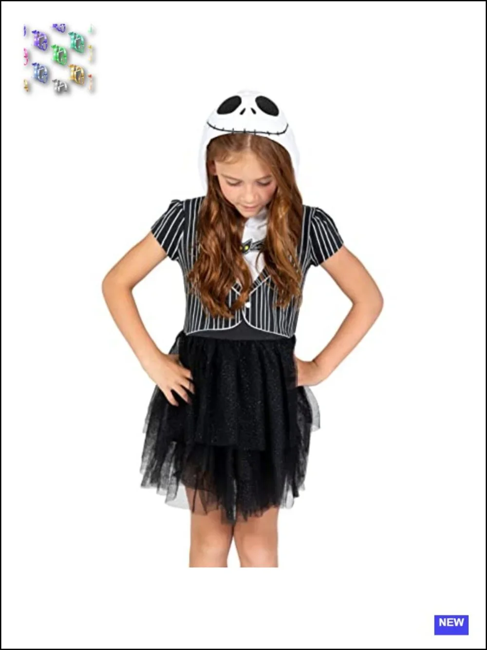 Jack Skellington Cosplay Tutu Dress Toddler Girls Short Sleeve Halloween Costume